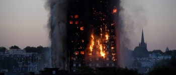 prédio em chamas